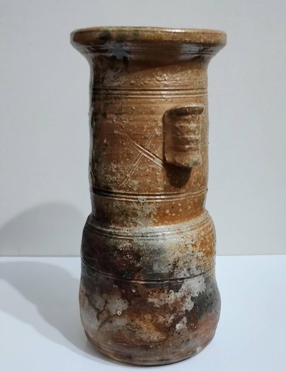 伊賀焼 香山 花器 伝統工芸品 茶道具 双耳花生