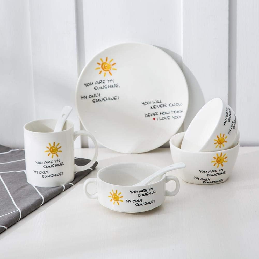 Ceramic Dinnerware Set, Home Rice Salad Noodle Bowl, Pasta Noodle Cereal Salad Soba Udon
