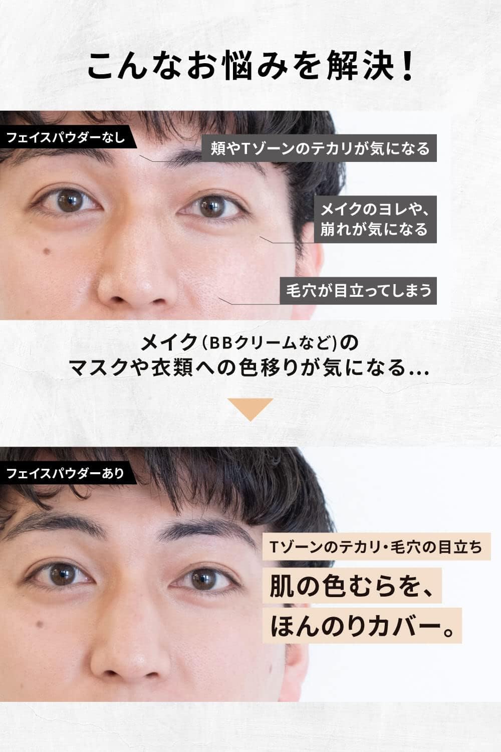 NULL Pore Anti Glare Natural Transparent Men's Finishing Powder Face Powder + BB Cream 02 (For Standard Skin Colors)