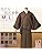 Nagomiya Washable Kimono, Single Item, Two-Part Kimono, Preta, Striped Pattern, Tailored Ladies,
