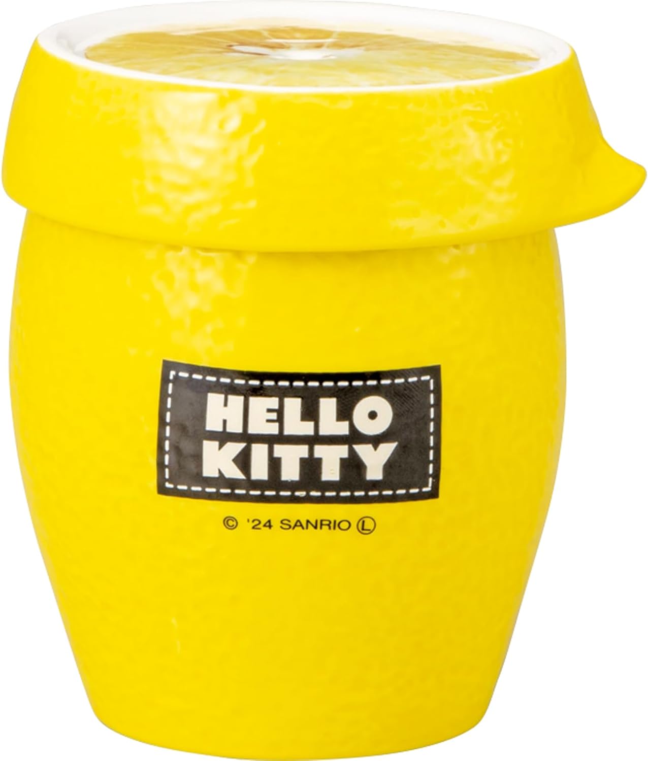 Sanrio SAN4554 Fairy Tale Hello Kitty, Lemon Kitty with Lid, Fruit Squeezer, Tumbler, Cup, Approx. 13.8 fl oz (380 ml), Approx. 3.5 x 3.9 inches (9 x 10 cm), Characters Tableware, Kitty Goods,