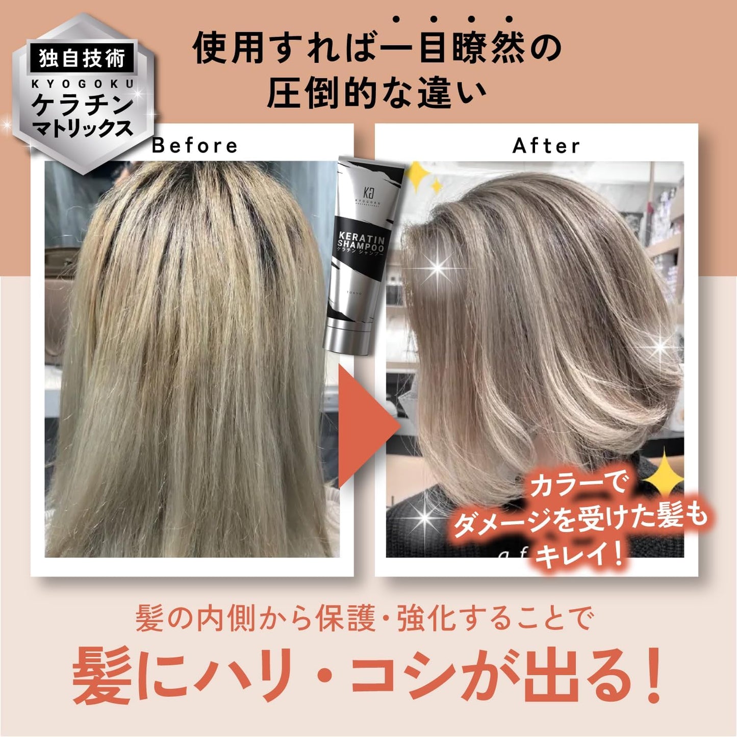 Kyogoku Keratin Treatment 100% Solution Rinse Treatment Beauty Salon Exclusive Product Interior Repair Hair Mask Damage Repair (Hair Quality Improvement Treatment) (Hair Quality Improvement Set)