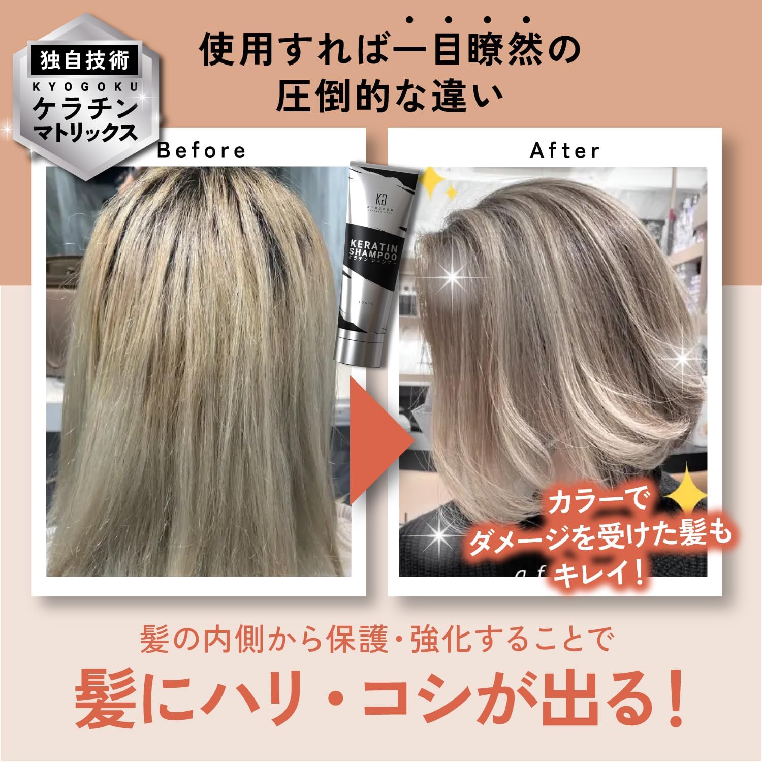 Kyogoku Keratin Treatment 100% Solution Rinse Treatment Beauty Salon Exclusive Product Interior Repair Hair Mask Damage Repair (Hair Quality Improvement Treatment) (Hair Quality Improvement Set)