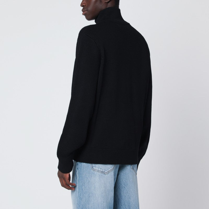 Roberto ロベルトコリーナブラックウールジップカーディガン - Image 3