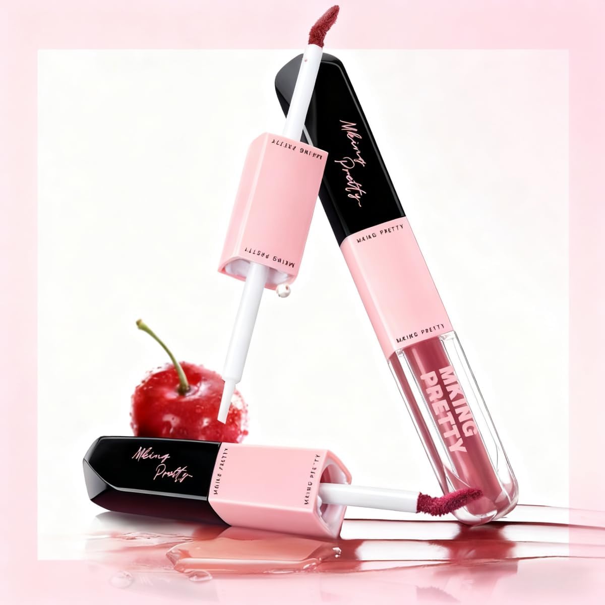 Mokis Lip Gloss, 2-in-1, High Color, Double End, Moisturizing Lip, Blood Color, Lipstick, For Daily Use, Good Color, Moisturizing, Moisturizing Lip, Blood Tone, Glossy Natural (02#)