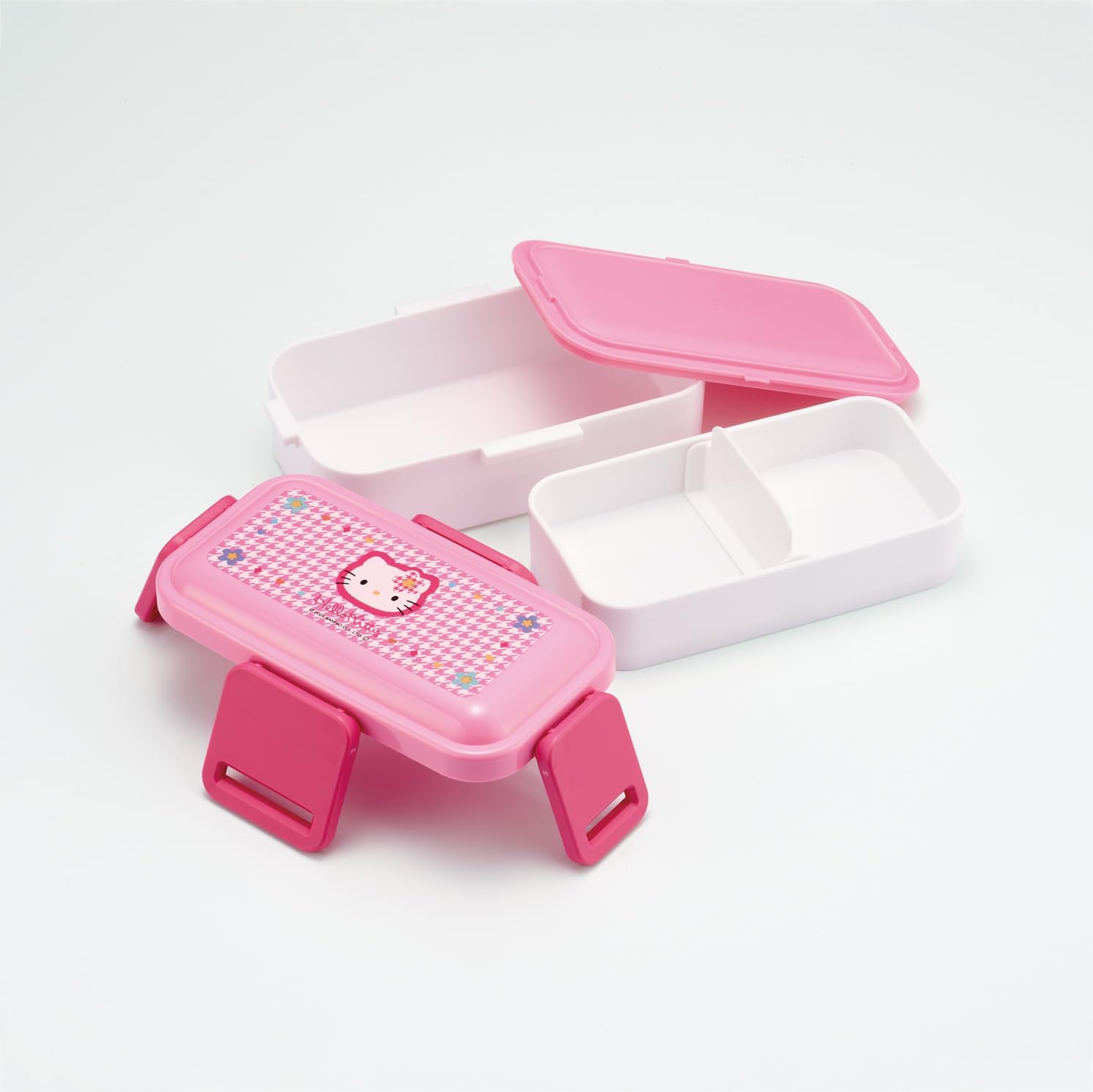 Skater PFLW4AG-A 2-Tier Lunch Box, 20.3 fl oz (600 ml), Women's, Made in Japan, Fluffy Dome Lid, Dishwasher Safe, Microwave Safe, Sanrio Hello Kitty Kaohana