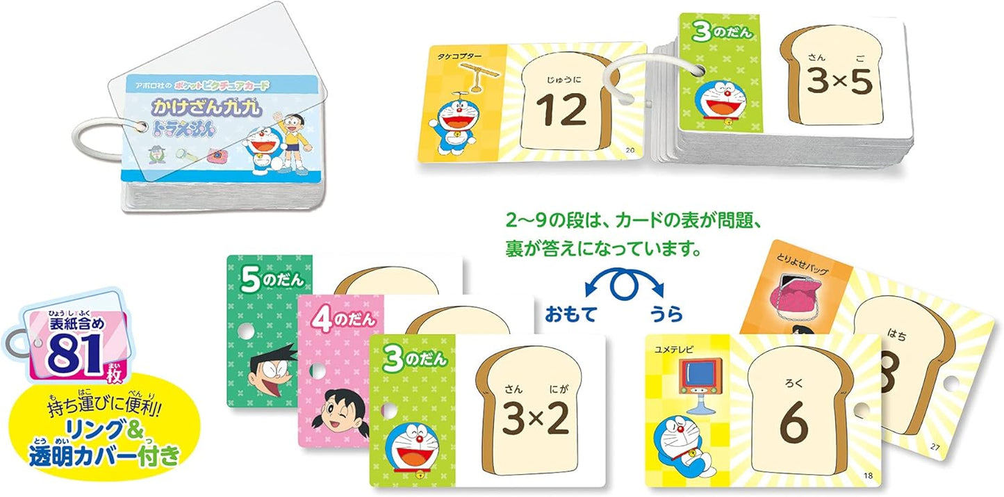 Epoch Company Pocket Picture Card 08-312 Kaizan Kyuku Doraemon with Ring & Transparent Cover, For Ages 3 and Up
