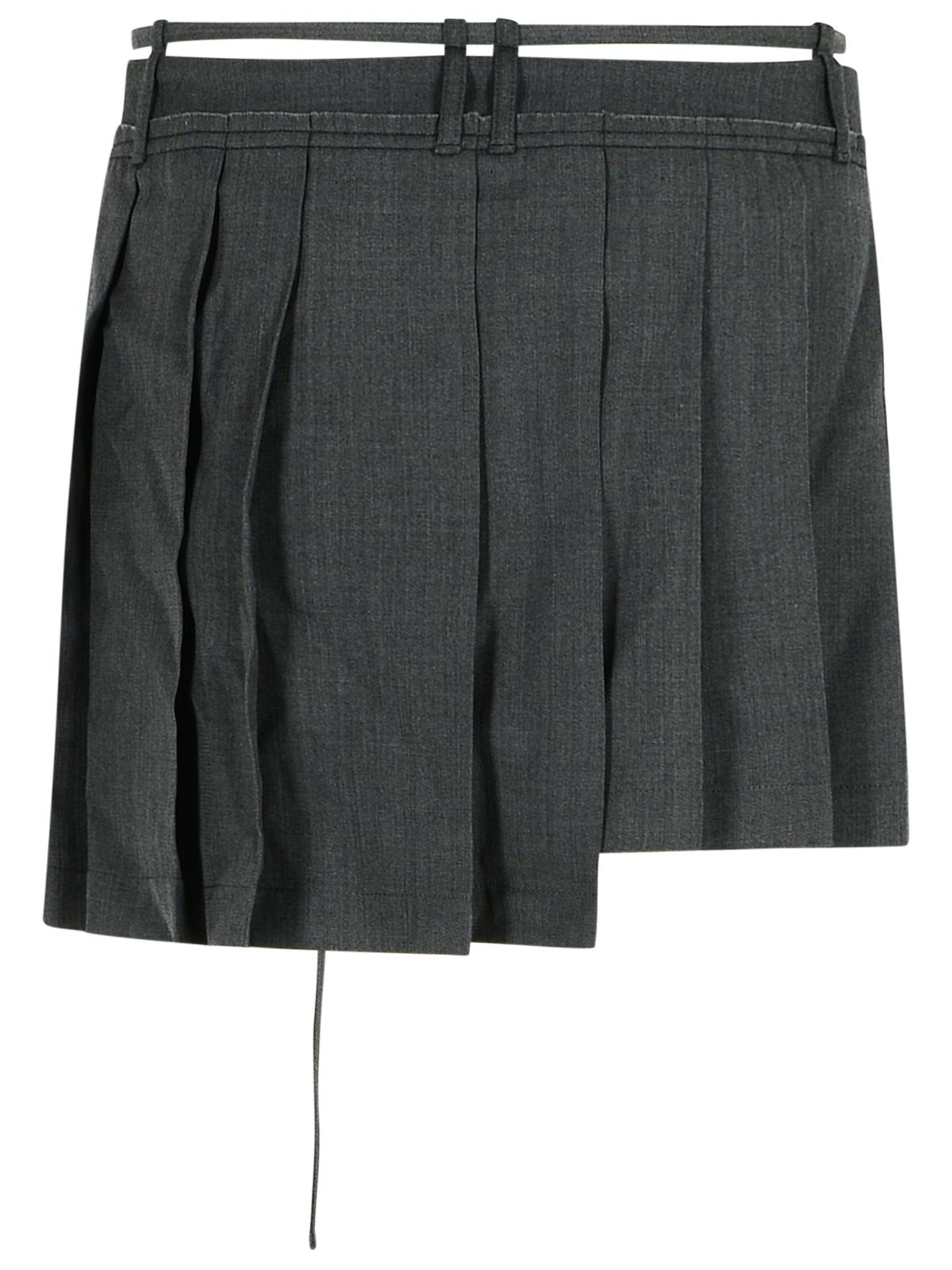 Acne Studios にきびスタジオダークグレーウールブレンドプリーツスカート - Image 3