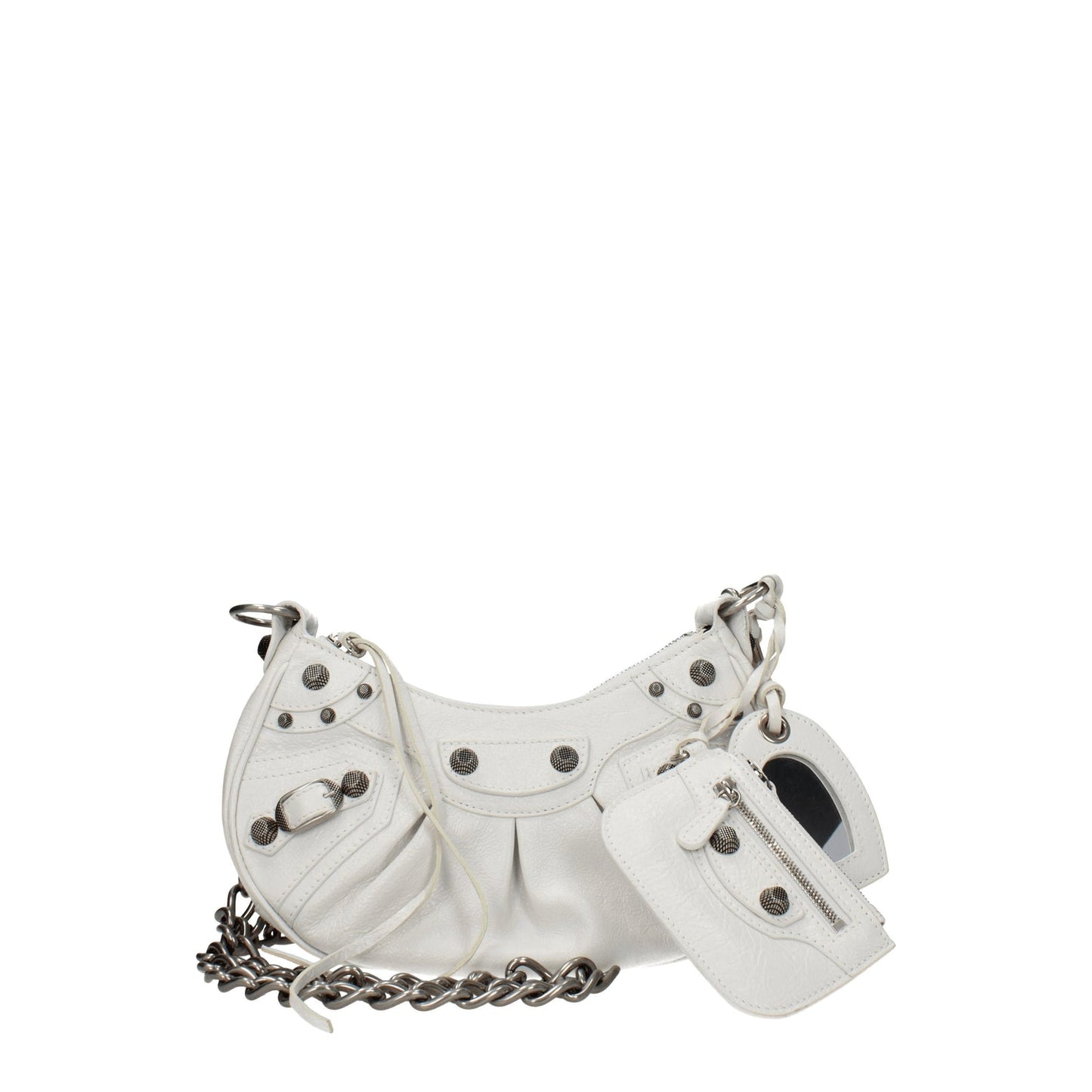 BalenciagaショルダーバッグLe Cagole Donna Pelle Bianco/Bianco Ottico - Image 3
