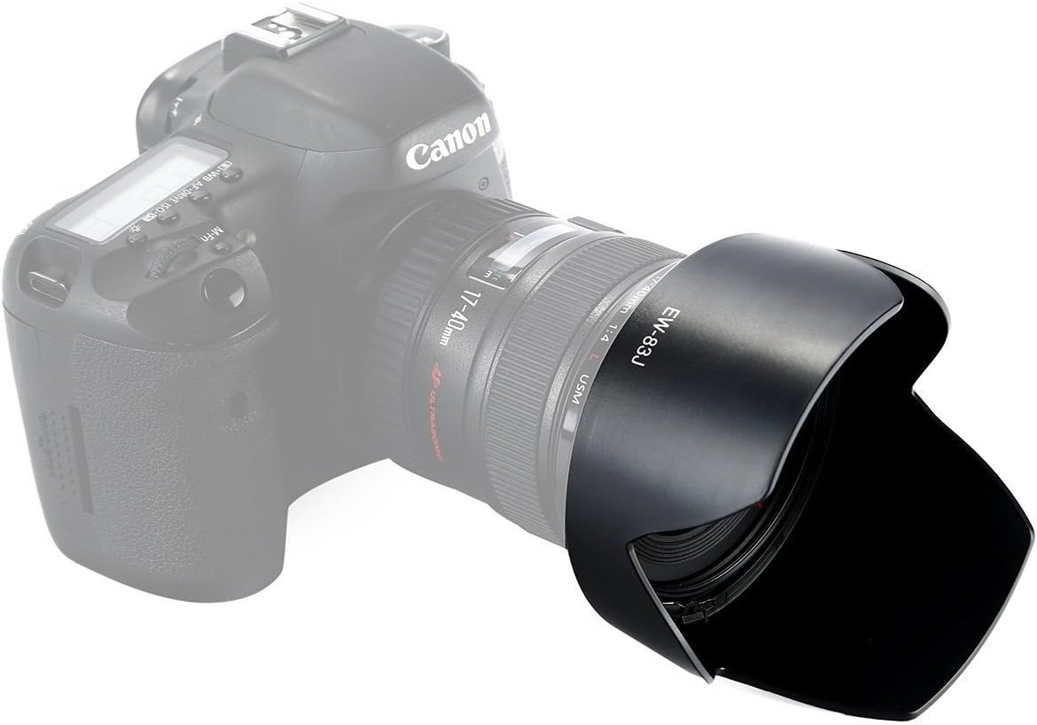 NinoLIte レンズフード EW-83J / EF-S17-55mm F2.8 IS USM 一眼レフ カメラ レンズ 対応 互換品