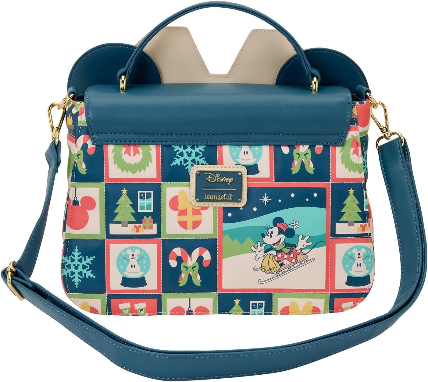 Loungefly Disney Mickey y Minnie Holiday Crossbody Bolsa