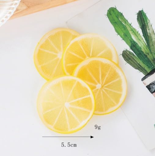 Set of 10 Lemon, Ring Cutter, Food Model, Food Sample, Realistic Fruit Model, Faux Food, Photo Accessories, Display, Cafe Decoration (10)