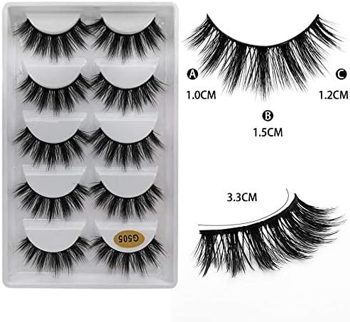 5 Pairs Mink Eyelashes Ultra Dense Stage Makeup Natural False Eyelashes Long Eyelashes Extensions Fake Eyelashes Handmade (G505)
