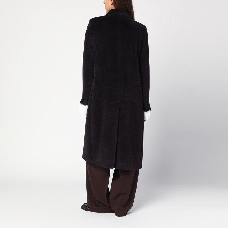 Tagliatore Tagliatore Brown Alpaca Blend Belted Coat - Image 3