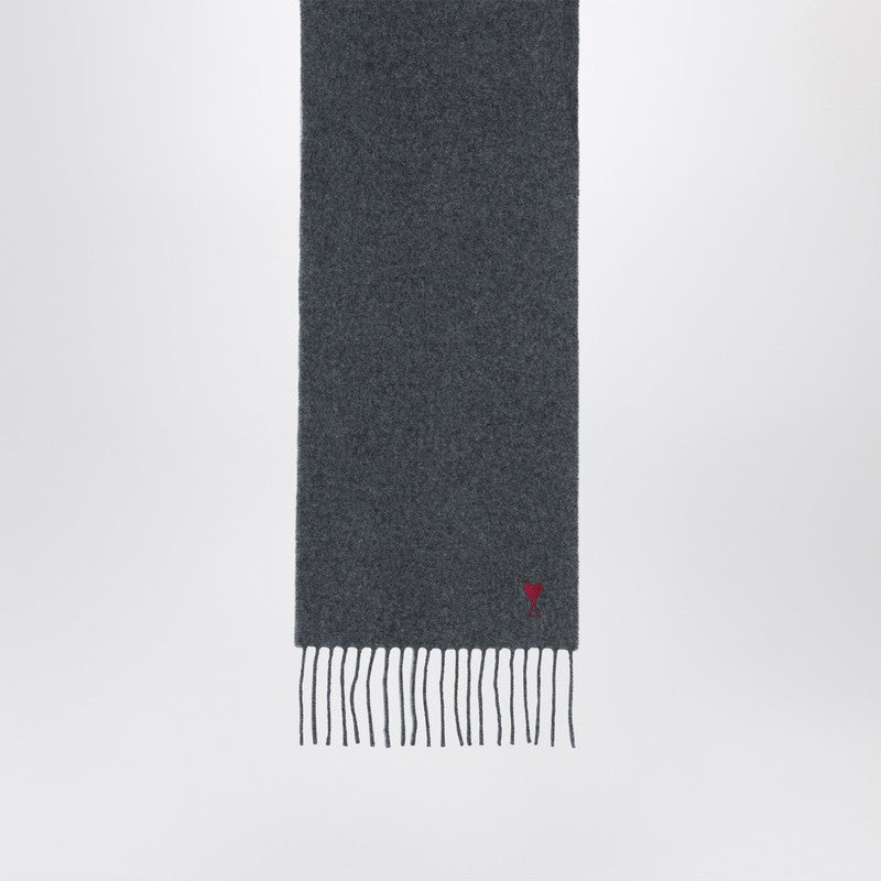 Ami Ami Paris Dark Gray Ami De Coeurウールスカーフ - Image 3