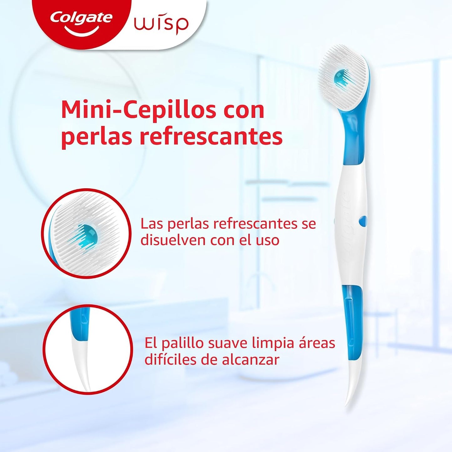 Colgate Max Fresh Wisp - Mini cepillos de dientes desechables de viaje, menta, 24 unidades (paquete de 4)