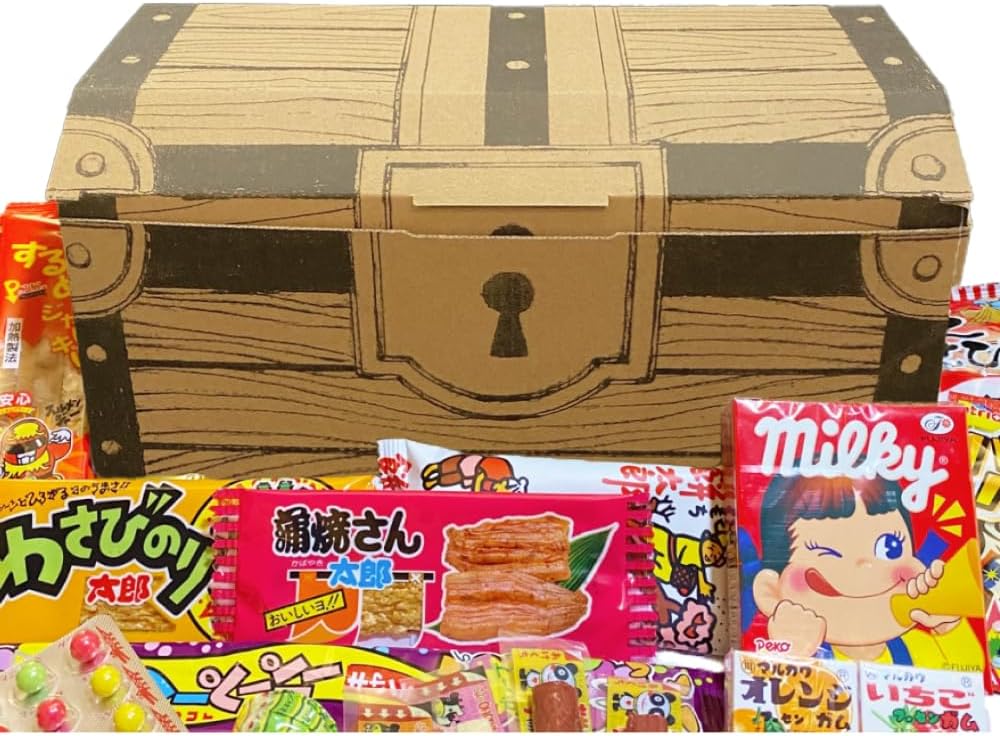 Japanese Snacks Assorted, 40-Piece Set, Treasure Box, Present, Present, Candy