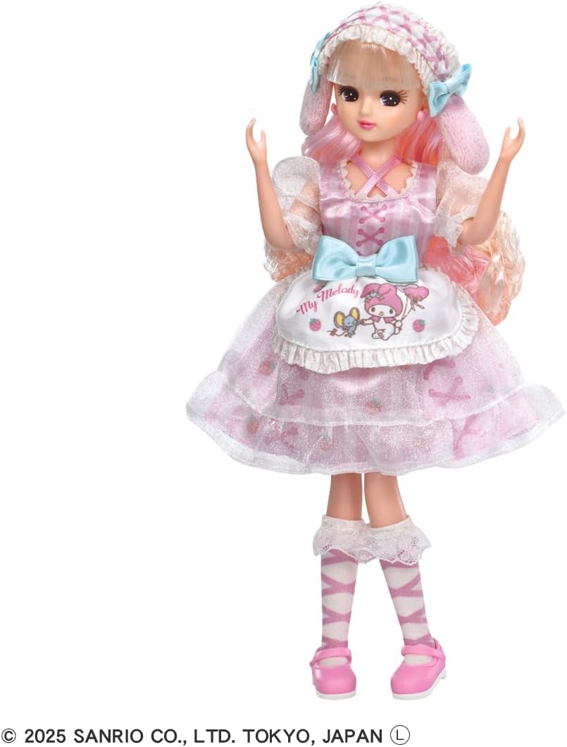 Takara Tomy Licca-chan Doll LD-28 Lovely My Melody Licca-chan Dress-up Pretend Play Toy for Ages 3 and Up