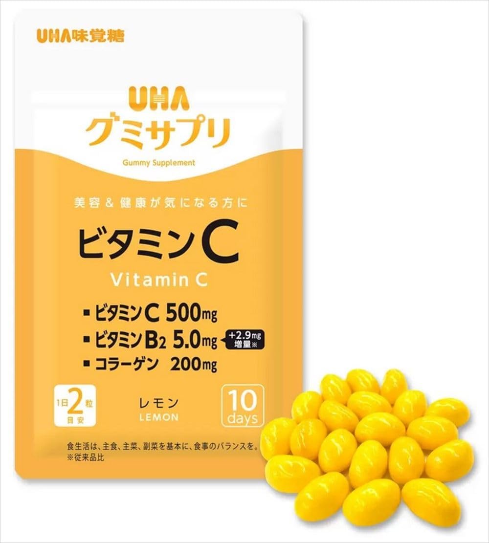 UHA Gummy Supplement, Vitamin C + B2, 200 Tablets
