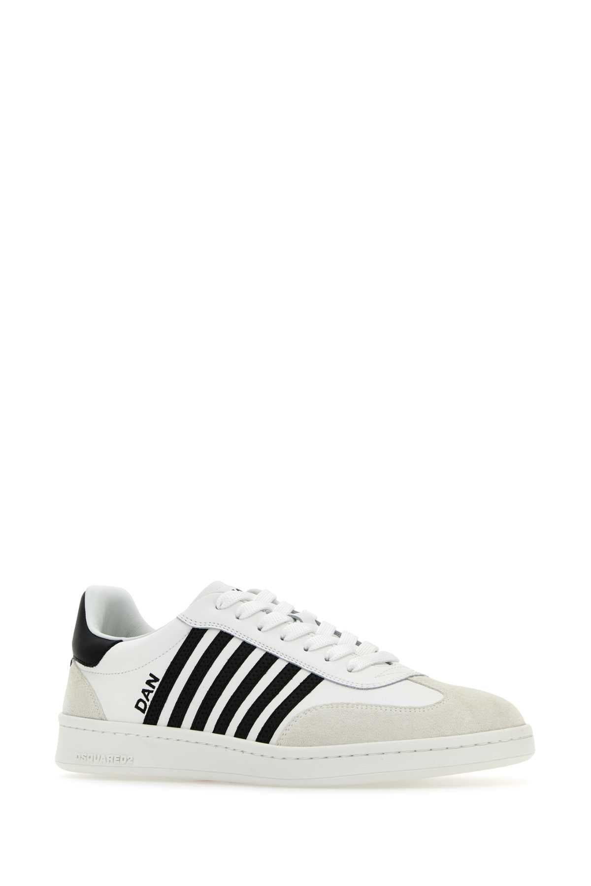 Dsquared2 Dsquared White Leatherボクサースニーカー - Image 3