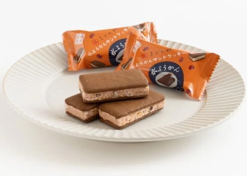 Mizukan Sandwich Cookies, Set of 6, Fukui Mika Supervised by Egawa Brown Sugar Cookies, Adzuki Bean Cream, Individually Packaged, Souvenirs