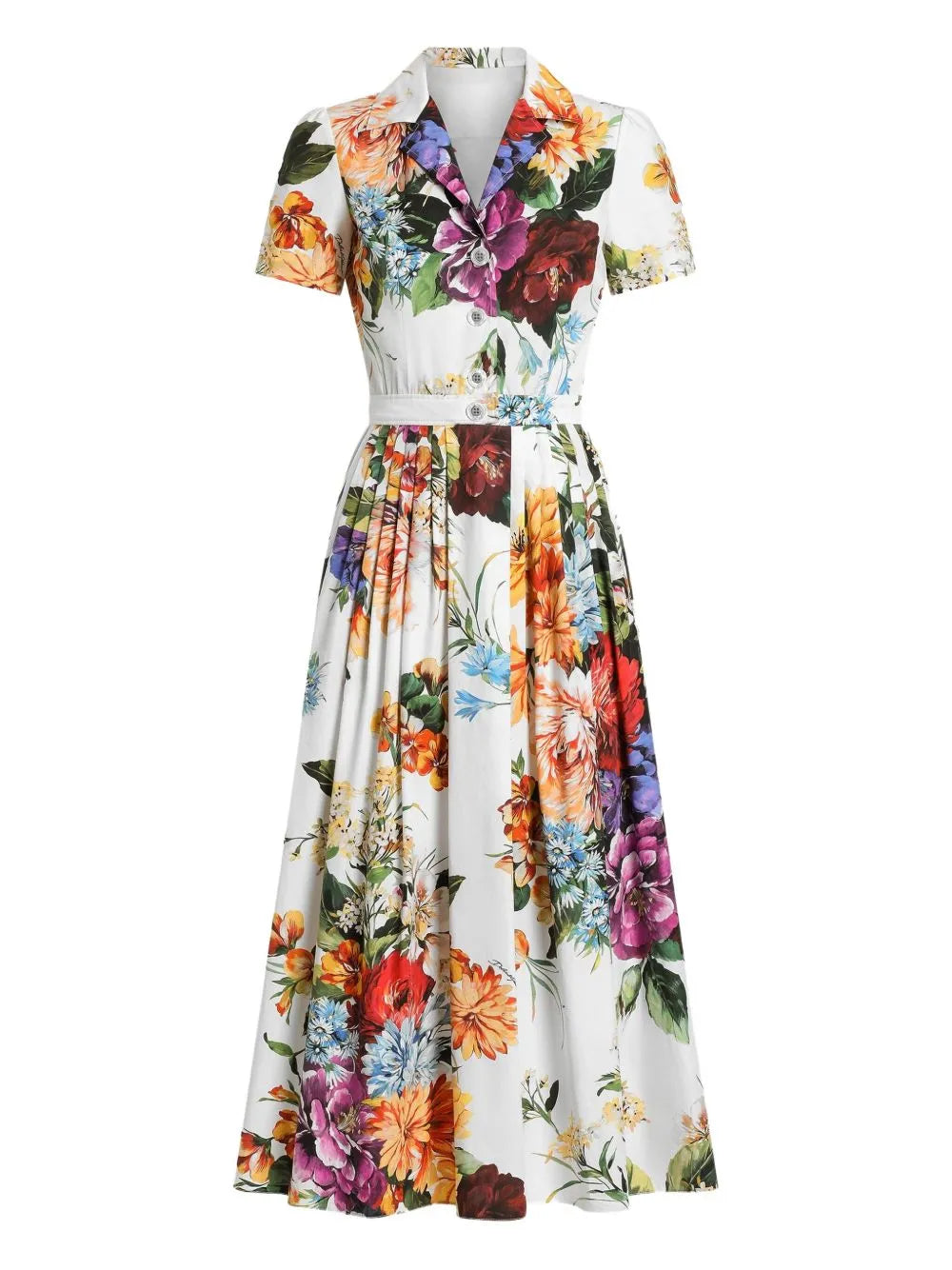 Dolce  Gabbana Dolce＆Gabbana Poplin Midiドレスと花の花束プリント - Image 3