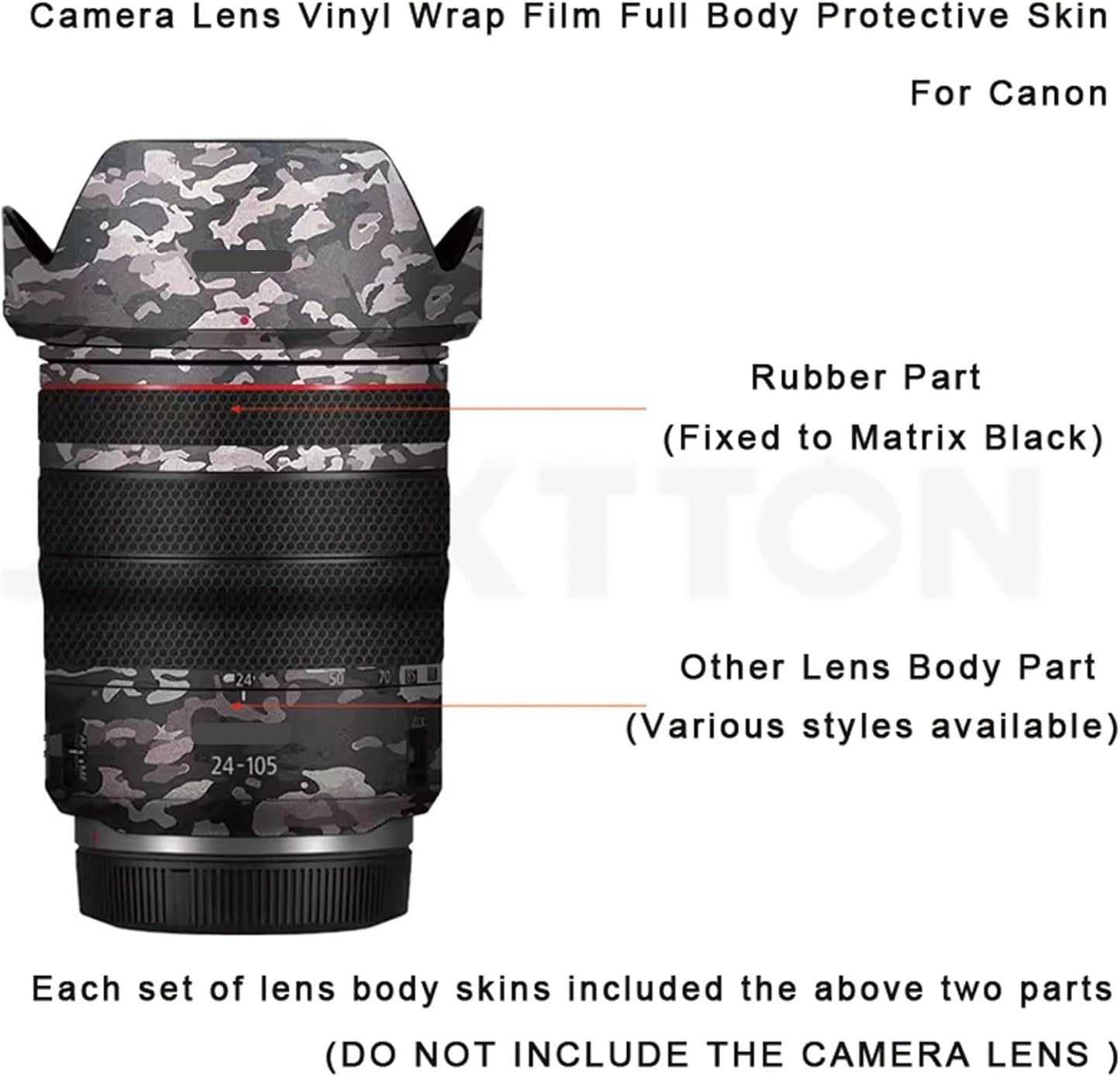 Skin Lens Camera Accessories Vinyl Wrap Body Protective Film Sticker Protector Decal Canon RF 24-105mm F4 L fits US M 24-105 4 (Snow Camouflage)