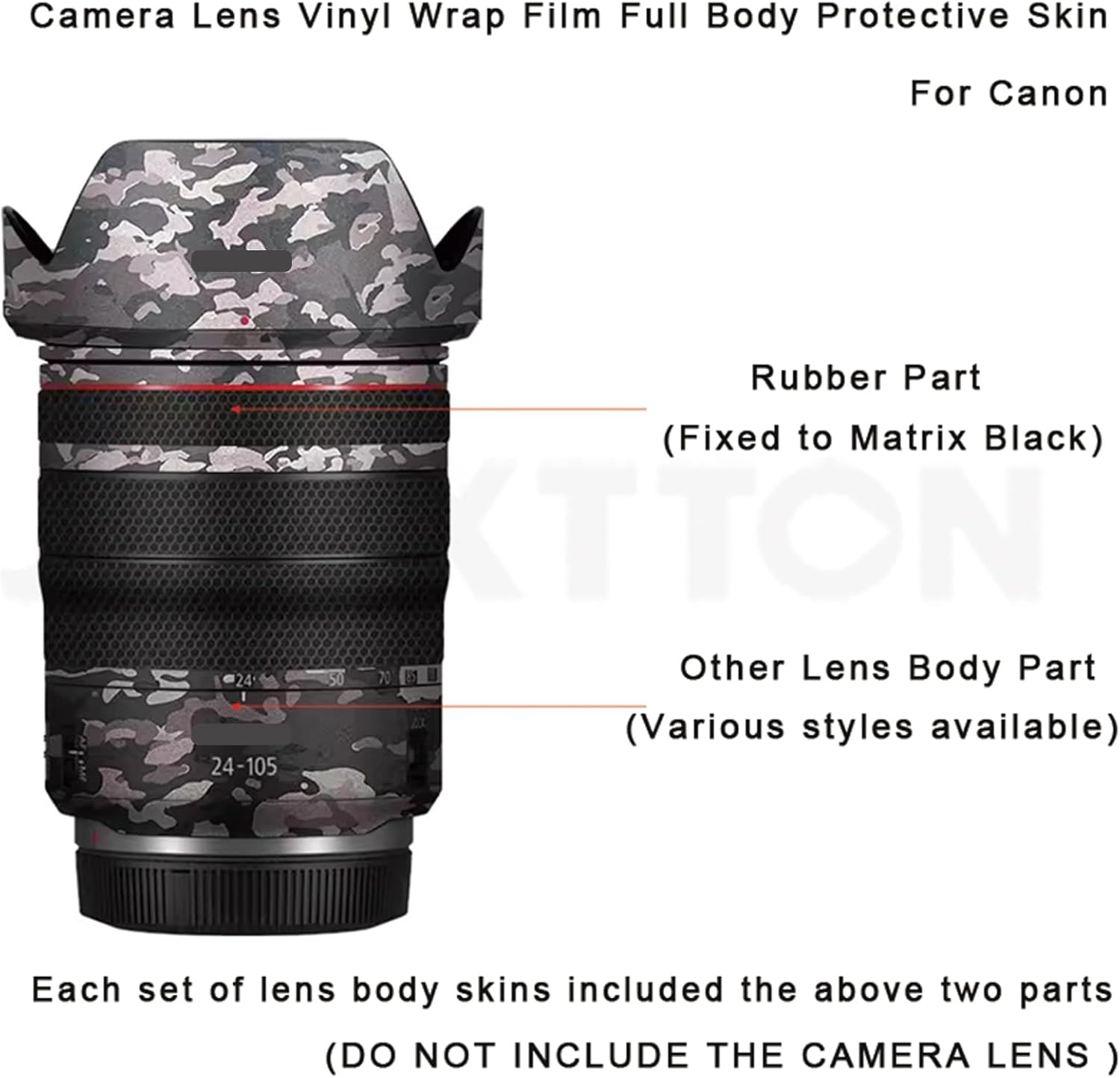 Skin Lens Camera Accessories Vinyl Wrap Body Protective Film Sticker Protector Decal Canon RF 24-105mm F4 L fits US M 24-105 4 (Snow Camouflage)