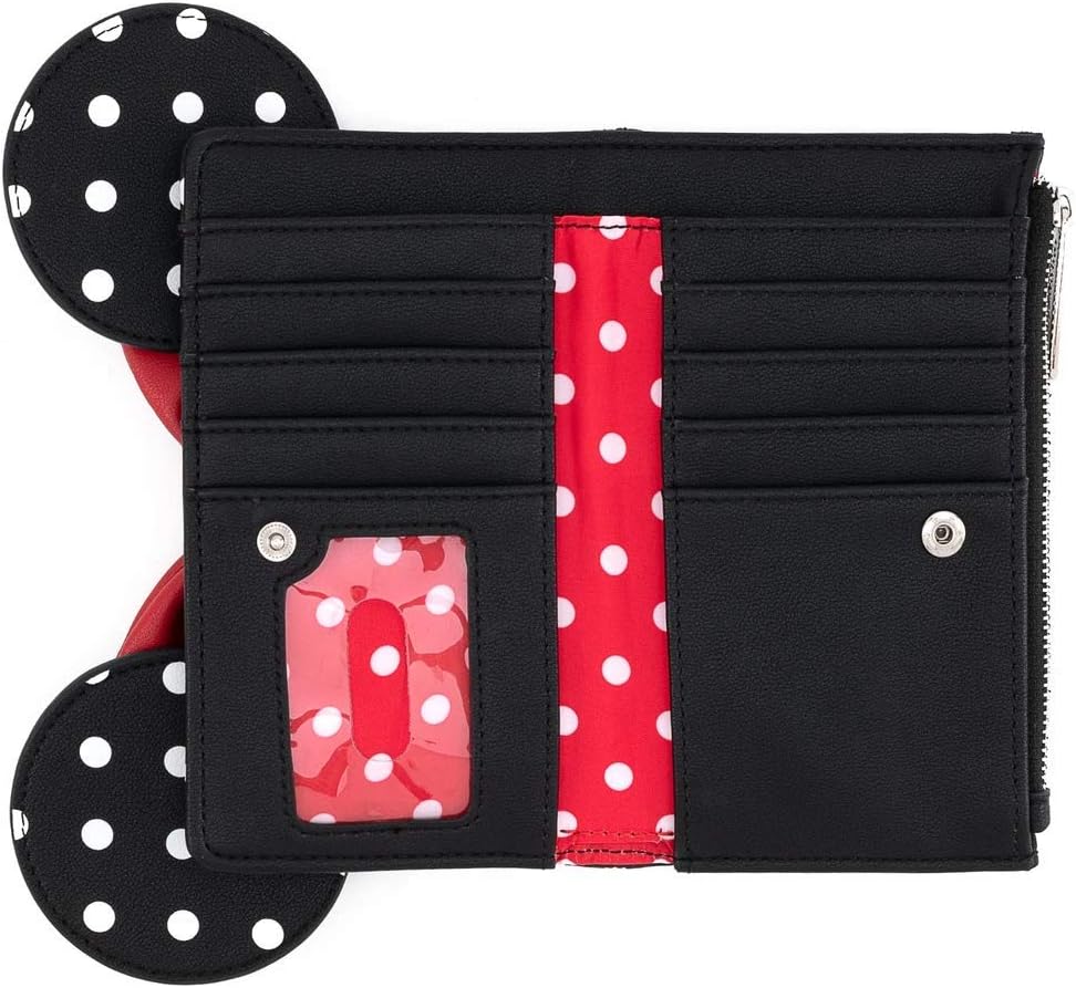 Loungefly Disney Minnie Mouse Flip Wallet for Cosplay, Standard, One Size