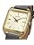 Seiko SWR090P1 Women's Quartz Watch, Square Design, Gold, Gray Leather Band, gray