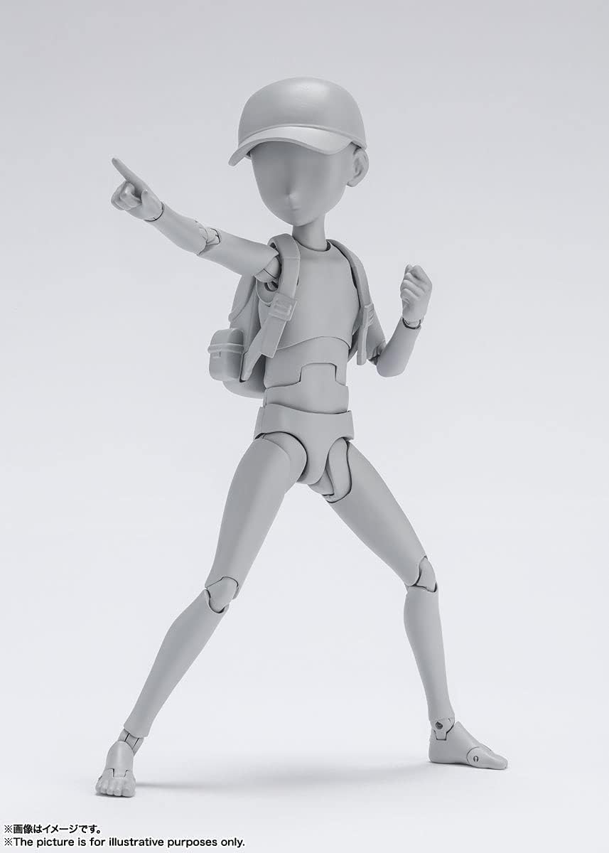Bandai Spirits S.H. Figuarts BAS62102 Body Kun - Ken Sugimori Edition DX Set (Gray Color Ver.) Approx. 5.1 inches (130 mm), PVC & ABS Action Figure