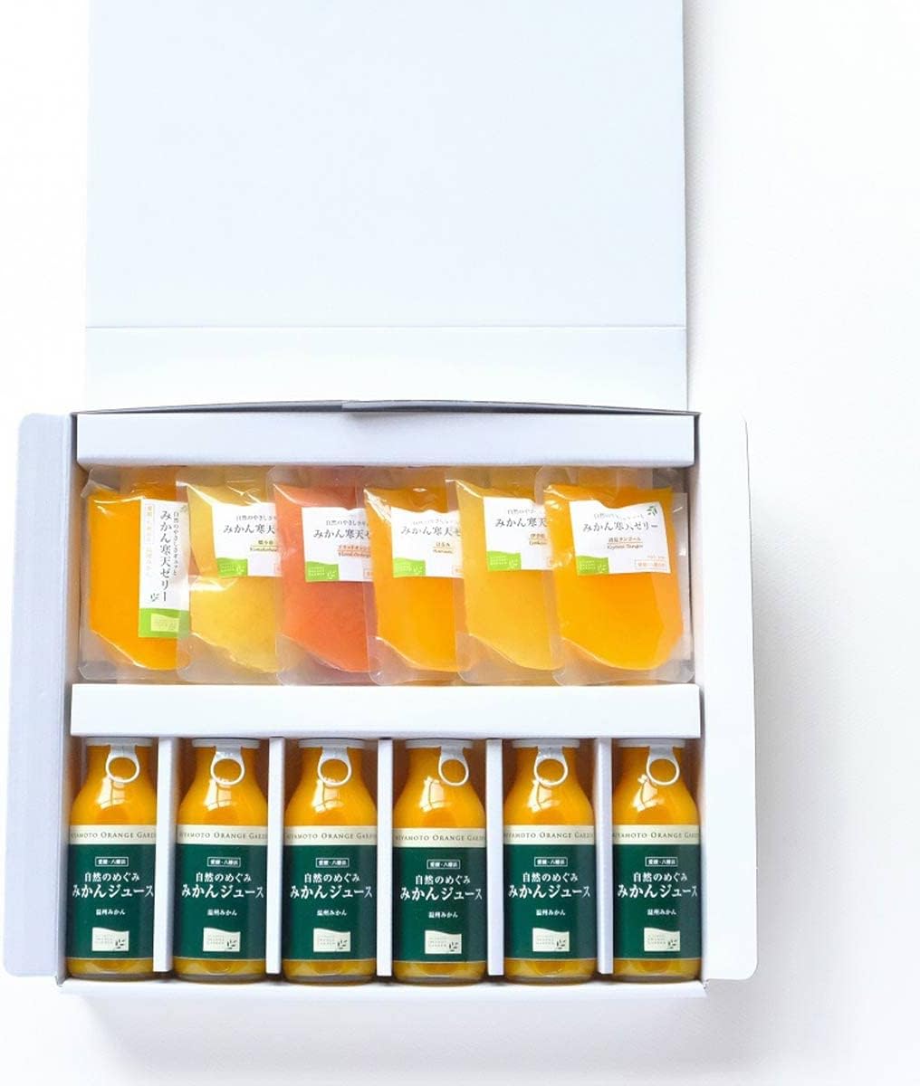 Miyamoto Orange Garden Gift Mandarin Juice, Jelly, Made in Japan, Ehime Product, Compare to Food, Assorted Set, Gift Box Included