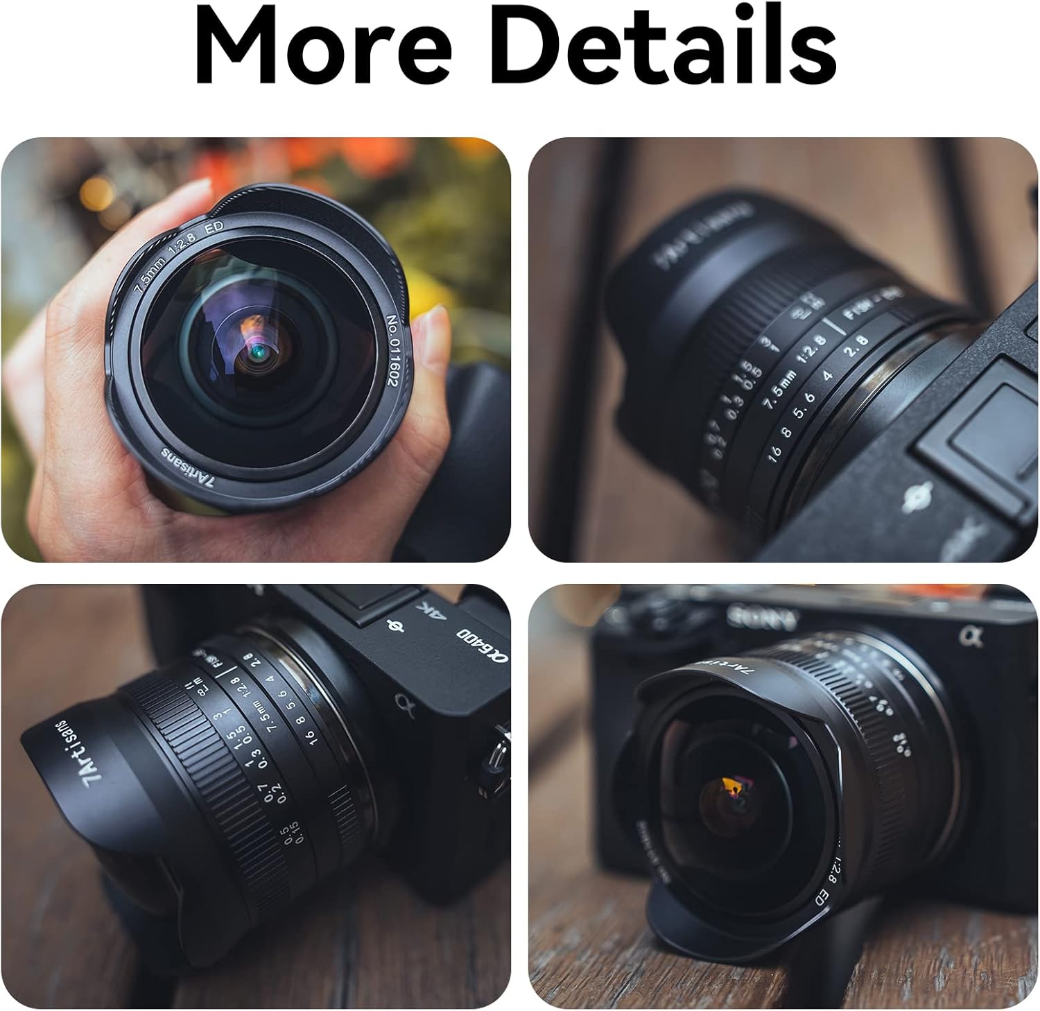 7artisans 7.5mm f2.8 Mark II APS-C Fisheye Lens Wide Angle Manual Fixed Lens Canon Eos-M1 Eos-M2 Such as Canon Eos-M3/M5/M6/M10/M50