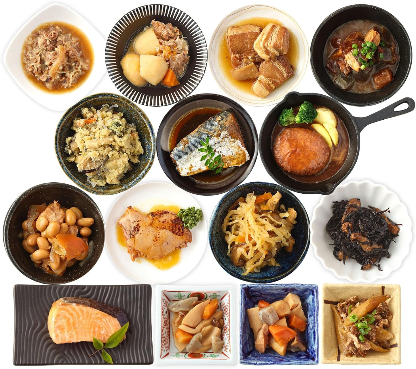 Popular Assortment, 15-Item Set: Uchinoya Uchipac Ready-to-Eat Japanese Side Dishes, No Additives, Japan-Sourced Ingredients, Long Shelf Life, Shelf-Stable (Emergency Food, Disaster Preparedness