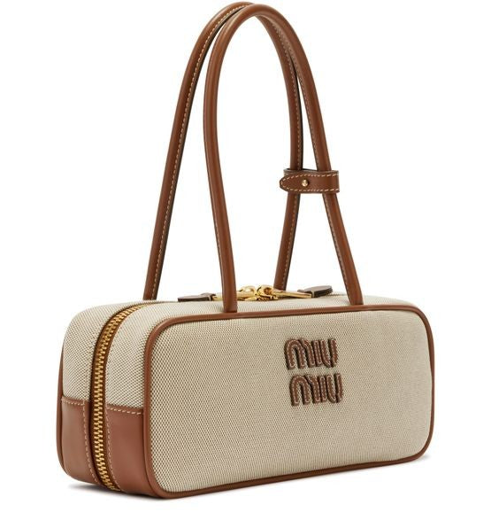 MIU MIU Leather and fabric Beau bag - Image 3