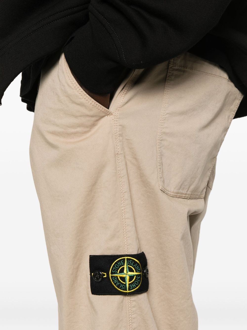 Stone Stone Island Logo Cotton Cargo Trousers - Image 3