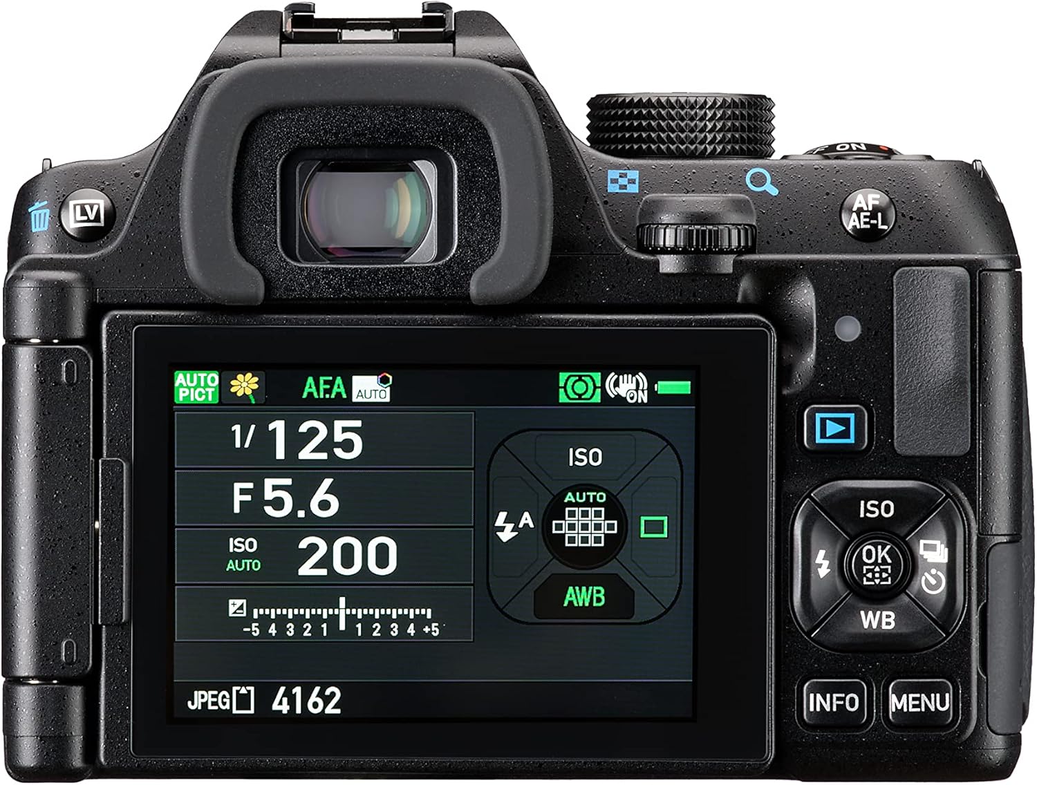 Pentax KF Lens Kit [DAL18-55mm WR] Black APS-C Digital SLR Camera, 100% Viewing Ratio, Optical Viewfinder, 24.24 Megapixels, Internal Image Stabilization Mechanism, Water and Dust Resistant,
