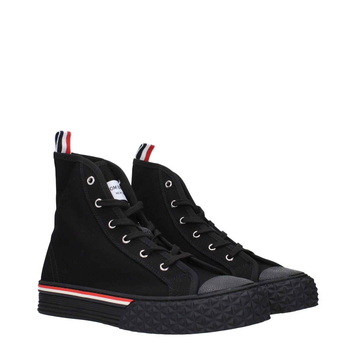 Thom トム ブラウン カレッジ スニーカー メンズs 黒い生地 - Image 3