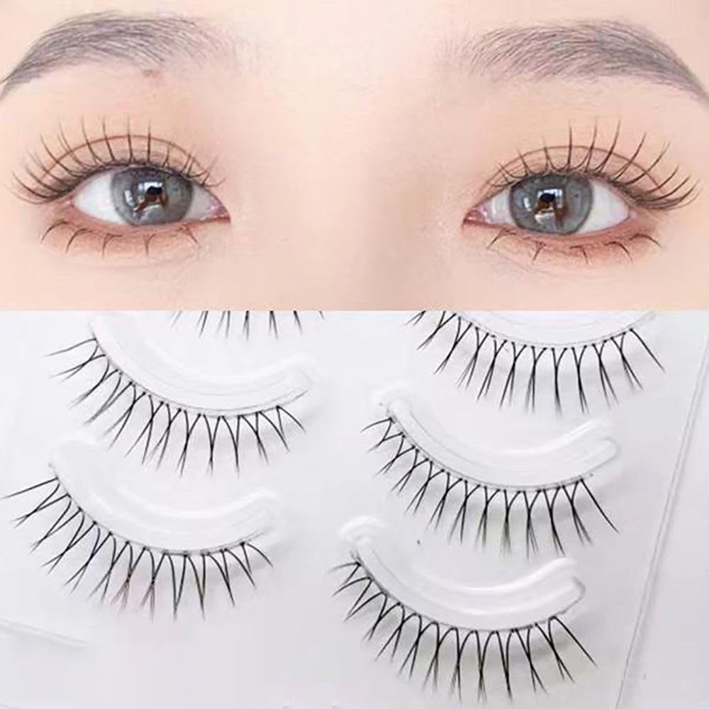 5 Pairs Natural Extra Fine V Shaped False Eyelashes Big Eye Effect Eye Makeup Eyelash Extensions Thin Long False Eyelashes