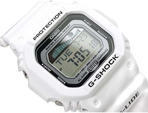 G-SHOCK G-Lide 20ATM Waterproof Digital Tide Graph Sport Plastic Belt Watch for Men Unisex (GLX-5600-1JF GLX-5600-7JF) (GLX-5600-7JF(White)