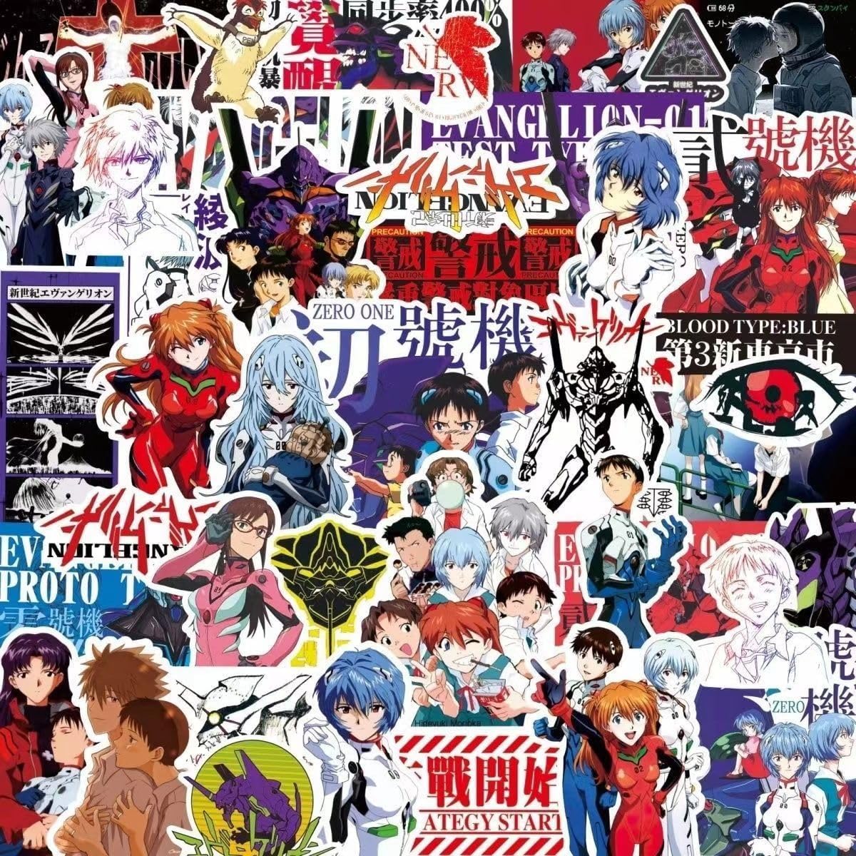 Shin Evangelion Neon Genesis Evangelion Anchor Shinji Ayanami Asuka Sticker Collection Sticker Set Anime Cartoon Stickers Cute Notebook Stickers Children's Stickers Waterproof PVC Sticker Character