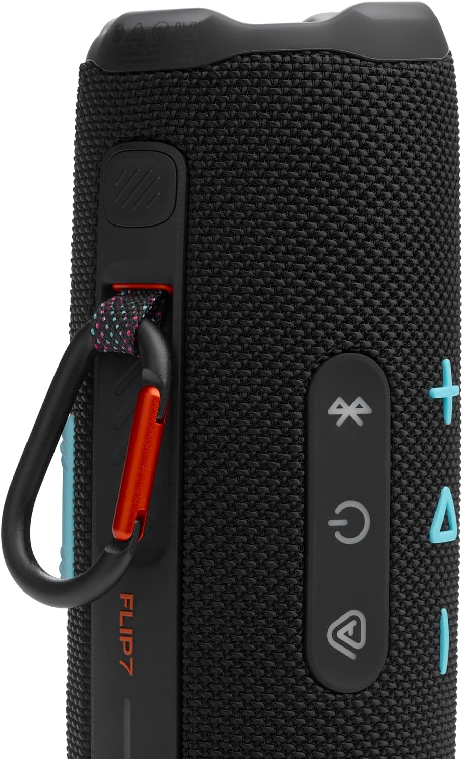 JBL Flip 7, Portable Speaker, Bluetooth Compatible, IP68 Dustproof, Waterproof, USB-C, App Compatible, Lanyard and Carabiner Included, AURA CAST Multi-Speaker Connection, Funky Black, JBLFLIP7BLKO