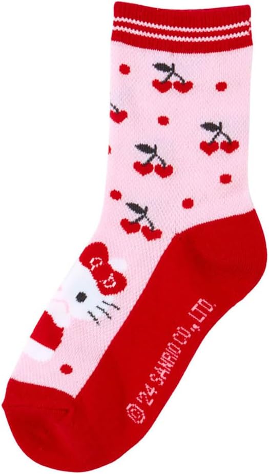 Sanrio 455199 Sanrio Kids Socks, Set of 3, Socks, 5.1 - 5.9 inches (13 - 15 cm), Hello Kitty, Hello Kitty, Character