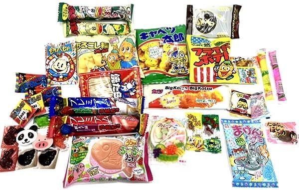 Assorted Dagashi, 35 Piece Tote Bag, 1 Service, Dagashi, Candy Set, Events, Gifts, Fun Party, Valentine's Day, Christmas Party, Halloween, Golden Week