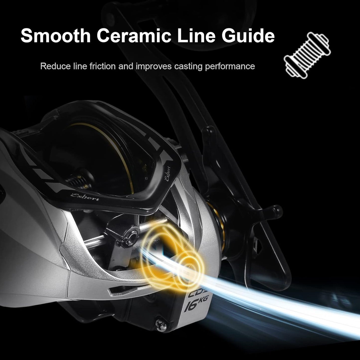 Baitcasting Reel 16KG Drag Power 6+1 BB 6.3:1 Single Handle Fishing Reel with Magnetic Brake System