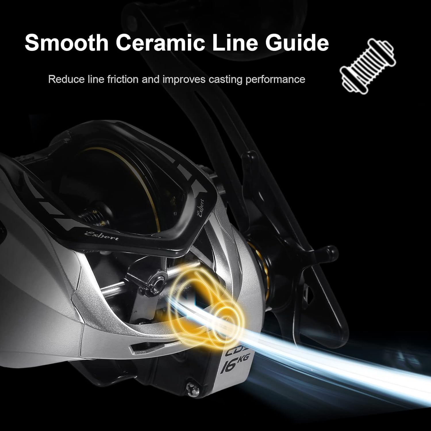 Baitcasting Reel 16KG Drag Power 6+1 BB 6.3:1 Single Handle Fishing Reel with Magnetic Brake System