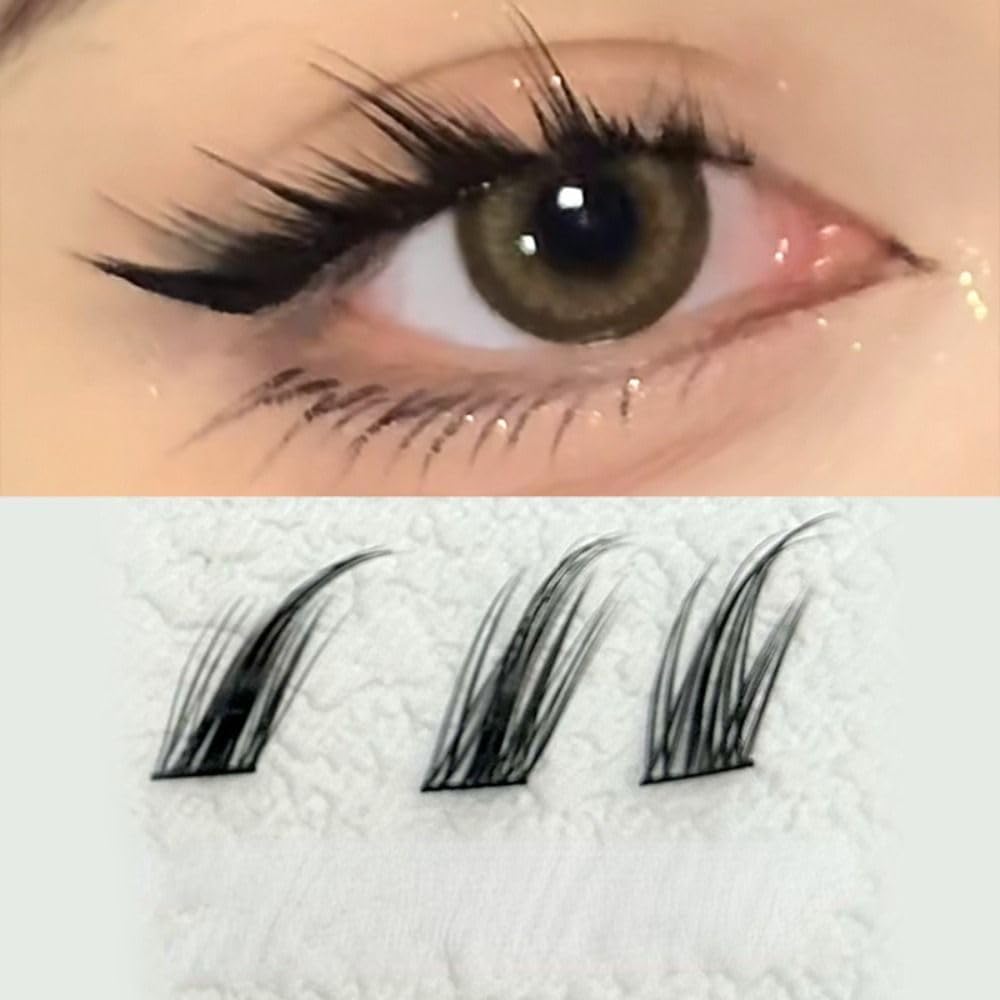 12 Columns Fox False Eyelashes Single Cluster Eyelash Extensions Segment Lashes Fox Eye Effect Lashes False Eyelashes