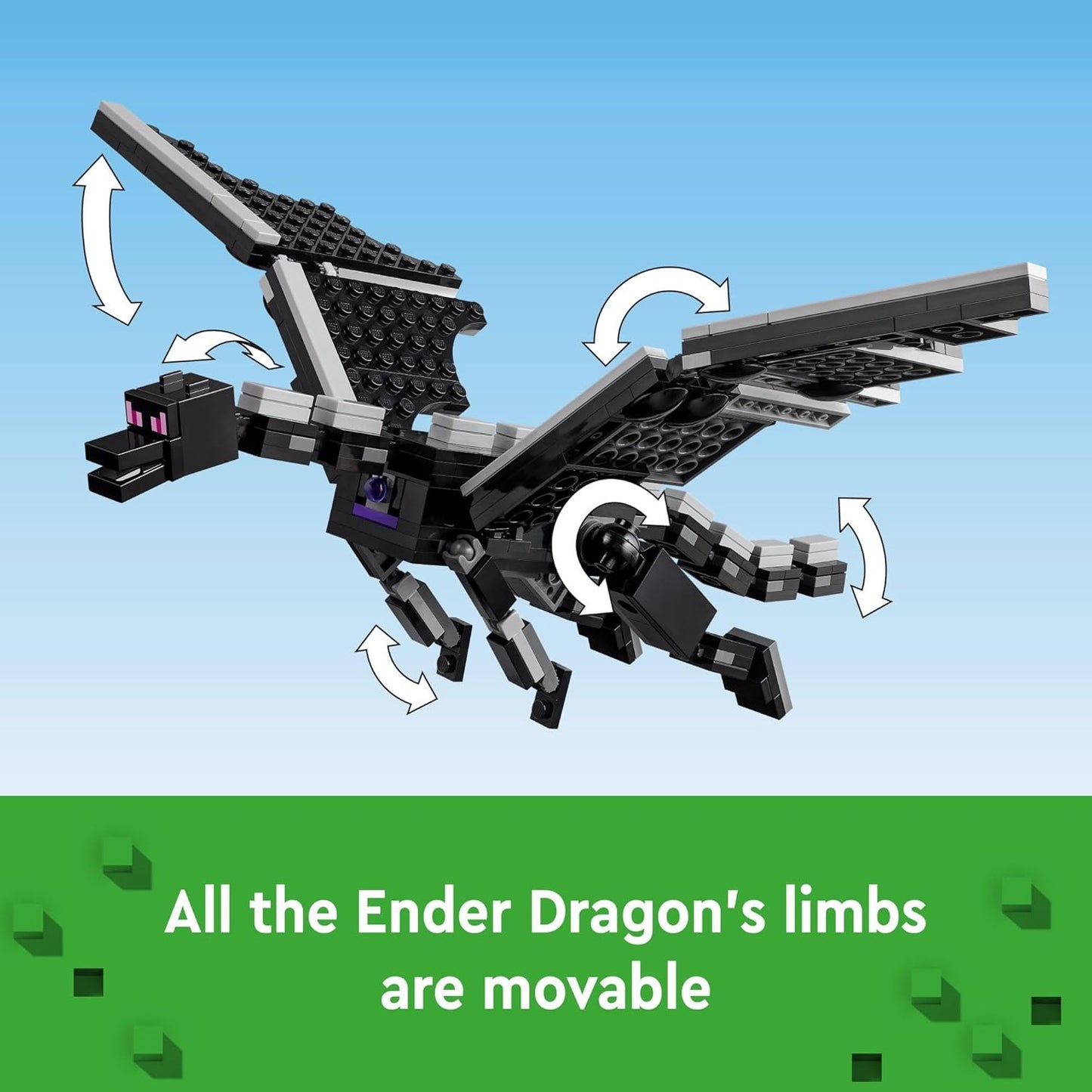 Lego Minecraft Ender Dragon and Endship Building Set Video Game Toys with 2 Minecraft Minifigures Dragon Toy Action Play Set for Kids Birthday Gift for Boys and Girls 8 Years Old and Up 21264
