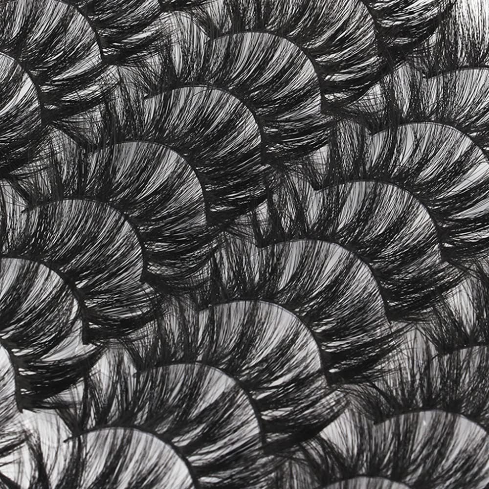 SHIDISHANGPIN 16 Pairs Black Eyelashes Natural Long Multilayer Fluffy Eyelashes 3D Thick Eyelashes Handmade False Eyelashes (L206)