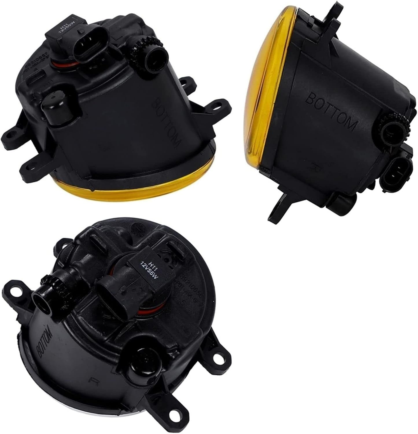 Toyota Compatible Yellow Fog Light Unit, Outside Product, H8/H11/H16 Glass Lens Compatible LR Set
